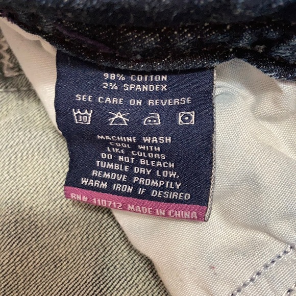 Vigoss The Dublin Capri Jeans 9/10 Stretch Embellished Double Pockets Metallic - Picture 10 of 13